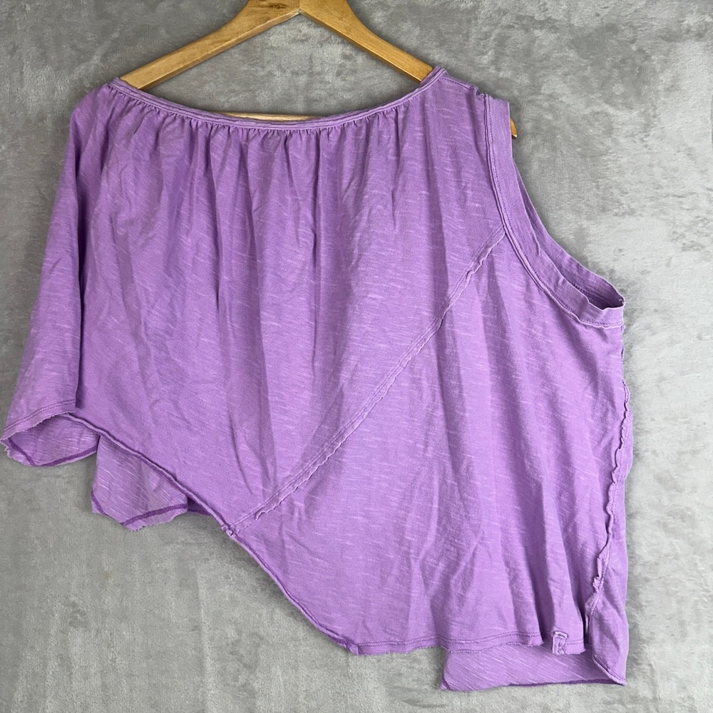 Free People Tee We The Free Spring Break Top Purple One Shoulder Relaxed Small